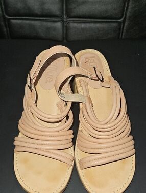 Latigo Womens Nude Strappy Slingback Sandals Size 8